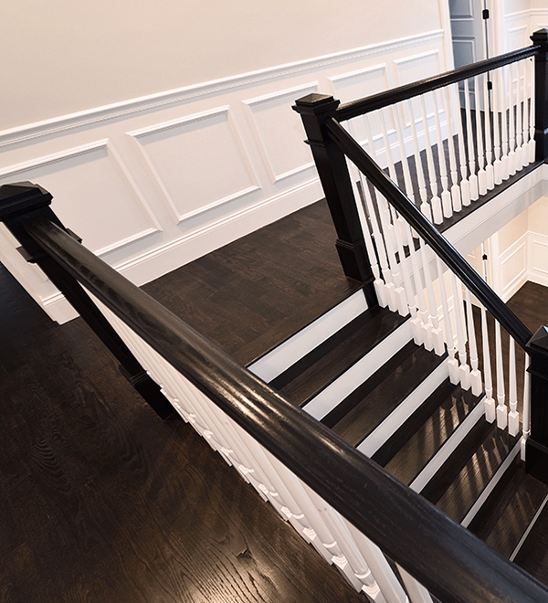 Transitional stair style from evermark | evermark stair parts doors hinges hardware